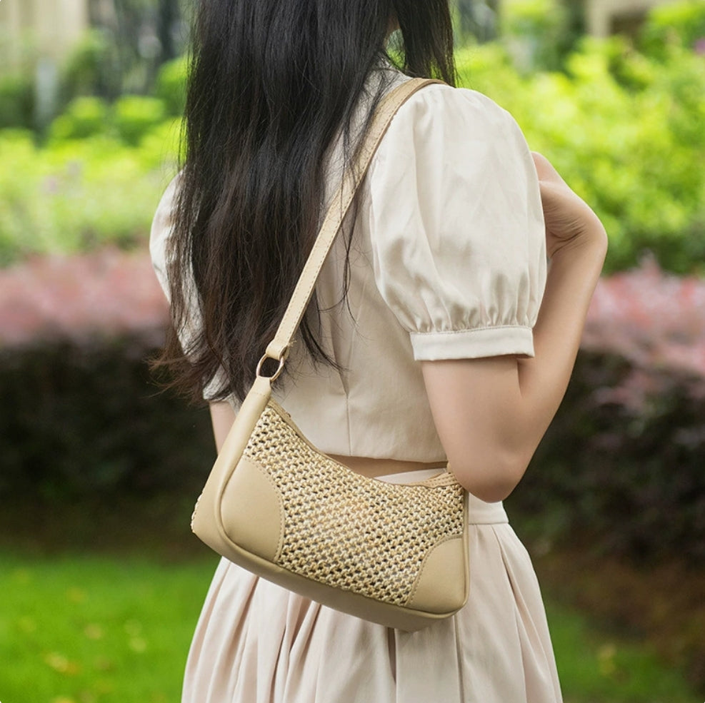 Stylish beach straw bag