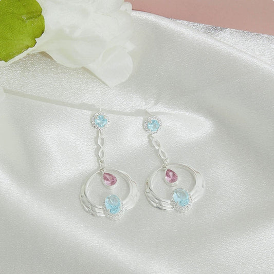 Swan Lake Princess Aquamarine Zircon earrings